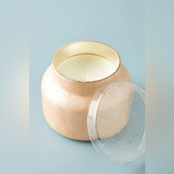 Anthropologie Blue Volcano Capiz Jar Candle - Summer Version NEW - Picture 1 of 9